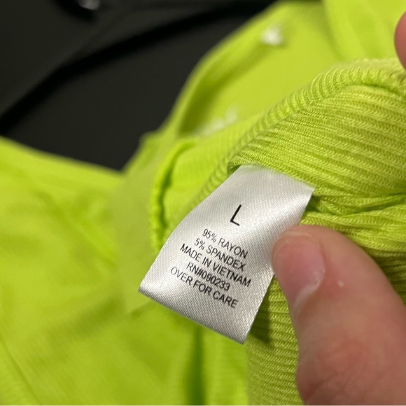 PacSun Neon Green Size Large Soft Tie Lace Up Front Cropped Tank Top Sleeveless - Picture 4 of 6